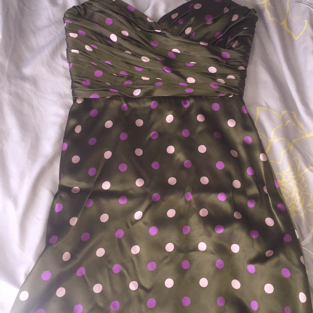 Strapless polka dot dress